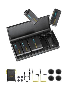 7ryms Iray-dw40 Iray Dw40 Four-channel Wireless Lavalier Microphone Charging Case Noise Can
