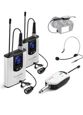 Alvoxcon Tg220s-sp Tg220s-dual Wireless Lapel Mic For Iphone Dslr Camera Pa Speaker