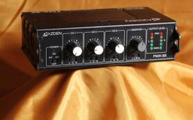 Azden Fmx-32 Fmx-32a 3 Channel Portable Mixer And Portabrace Case