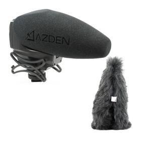 Azden Smx-30sws-30 Stereo Mono Switchable Video Microphone And Furry Windshield Cover Bundle