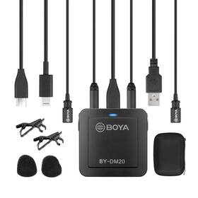 Boya 633696672178 By-dm20 Compact Dual-channel Lavalier Microphone Recording Kit Mono Stereo Wi