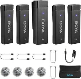 Boya Boyaw4 By-w4 Wireless Lavalier Microphones For Cameras Camcorder Dslr Computer