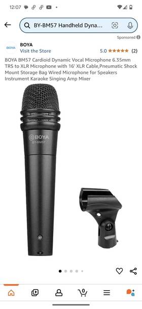 Boya By-bm57 Cardioid Instrument Microphone Vocal Speaker Live Audio Recording
