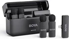 By-v4d Boya 4 Wireless Lavalier Mics For Iphone Charging Case Mfi Certified By-v4d Boya 4 Wireless Lavalier Mics For Iphone Charging Case Mfi Certified