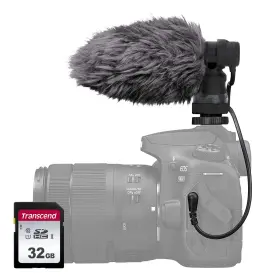 Dm-e100-2k Canon Dm-e100 Stereo Microphone With Wind Screen Transcend 32gb Sdxc/sdhc Card