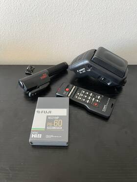Canon P6-60 Zm-100 Hi-fi Stereo Zoom Microphone Vl- 20 Flash Fuji
