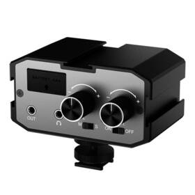 Comica 694026549133 Cvm-ax1 Dslr Audio Adapter Microphone Mixer With Real-time Mon