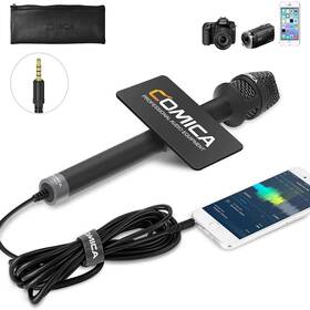 Comica 694026550092 Handheld Interview Microphone Hrm-s 3.5mm Trrs Cardioid Condenser Reporter M