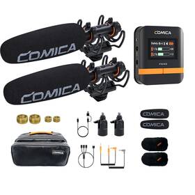 Comica Eaus-cc00041 Vm40 Combo Shotgun Microphone Super Cardioid Dual-channel Wireless Mic For Ca