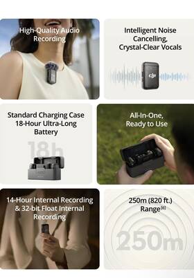 Dji 744759452047 Mic 2 Wireless Lavalier Microphone Noise Cancelling 48khz 32-bit Sealed