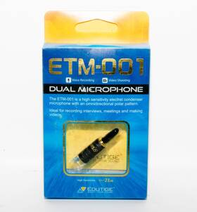 Edutige Etm-001 3.5mm 3-pole Microphone For Gopro Dslr Pc Audio Recorder