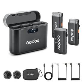 Godox Inus-s-070583 Wec Kit2 Wireless Lavalier Microphone 8h Battery Life Dual Channel 2.4g Wir