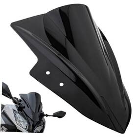 Live4fun Hzw-ws-kwsk-nj300 Double Bubble Windscreen Windshield Compatible With Kawasaki Ninja 300 Black