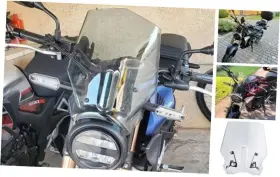 2785-2846 Lorababer Motorcycle Windshield Deflector With Mounting Bracket For Cb125r Light Smoke 2785-2846 Lorababer Motorcycle Windshield Deflector With Mounting Bracket For Cb125r Light Smoke