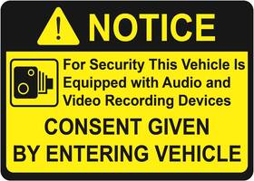 Meshakippa 313032586566 Camera Recording Sticker 2.5x3.5 Inch 4pcs Notice Vehicle Is Equipped With Audio