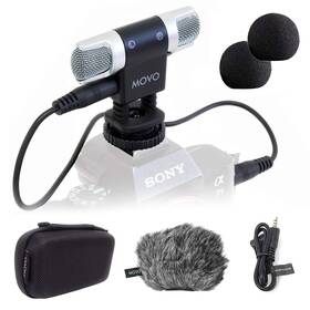 Movo 817711020988 Vxr3000 Universal Stereo Microphone With Foam And Furry Windscreens