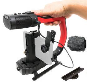 Movo 817711021121 Sevenoak Micrig Universal Video Grip Handle With Integrated Stereo Microphone