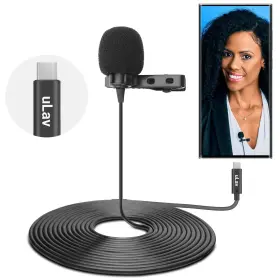 Movo 817711021848 Ulav - Wired Omnidirectional Usb-c Lavalier Clip On Microphone