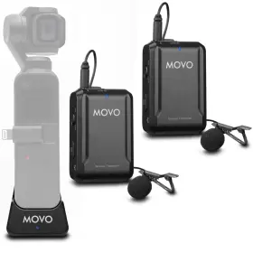 Movo 817711025105 Edge-op-duo Dual Wireless Lavalier Microphone For Osmo Pocket 1 And 2