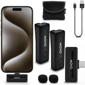 Movo 817711025921 Mini Usb-c Duo Wireless Microphone For Iphone 15/16/17 And Up - Ultracompact