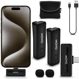 Movo 817711025921 Mini Usb-c Duo Wireless Microphone For Iphone 15/16/17 And Up - Ultracompact