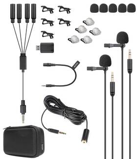 Movo 817711026218 Versalav-v2 Lavalier Microphone Set For Smartphones Computer Dslr Or Mirrorle