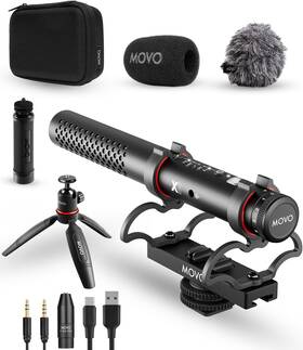 Movo 817711026485 X1 Supercardioid Shotgun Microphone - 3.5mm/xlr/usb-c Camera Mic For Dslr Sm