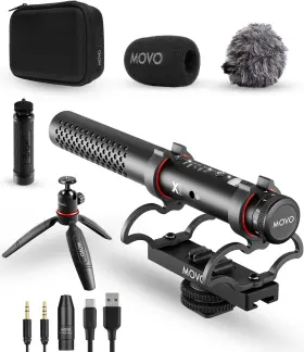 Movo 817711026485 X1 Supercardioid Shotgun Microphone - 3.5mm/xlr/usb-c Camera Mic For Dslr Sm