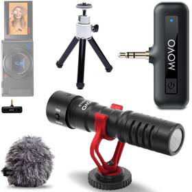 Movo 817711026645 Vxr10 Shotgun Mic With Wm-vxr10 Wireless Camera Microphone Adapter And Tripod