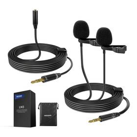 Neewer 191073096226 2m Wired Dual Lavalier Microphones With 4m Extension Cable Mini Clip O