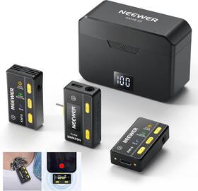 Neewer 21000074 Km16 Wireless Lavalier Microphone Type-c 12 Hour Battery Charging Case