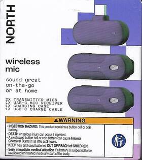 North 810125111747 Wireless Microphone With Charger Usb-c