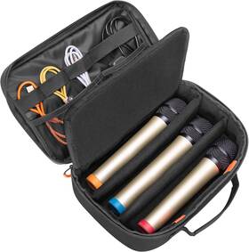 Pgmoon Capg01401 3 Slots Wireless Microphone Carrying Case Storage Bag Fits For 3