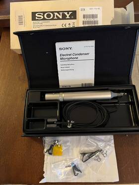Sony 027242632486 Electret Condenser Lavalier Microphone Mic Black Ecm-77b/9x Nos Unused