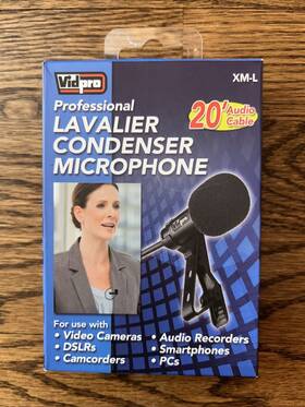 Vidpro 026127770855 Xm-l Lavalier Condenser Microphone For Dslrs Camcorders And Video Cameras