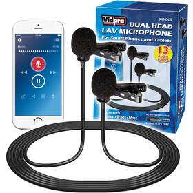 Vidpro 026127771173 Xm-dls Dual-head Interview Lavalier Microphone For Smartphones &