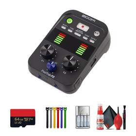 Zoom Zp2-ag2-1 Podtrak P2 Dual Usb Mic Recorder For Podcasters 4xaa With Charger Bundle