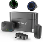 Zealsound M19 Wireless Lavalier Microphone Kit, 2.4GHZ Mic, 40H Battery New. Price: $49.99.