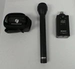 Sony F-112 Microphone With UTX-P1 Synthesized Trnsmiter Used. Price: $210.00.