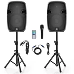 Suono Dual 12" 2-WAY 2000W Powered W/ Mic Stands & Tws New. Price: $299.99.