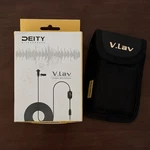 Deity V.lav Lavalier Microphone Clip-on 3.5MM Trs Black With Carrying Case Open. Price: $55.00.
