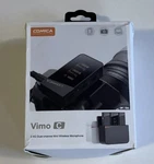Comica Vimo C3 Dual-channel Wireless Lavalier Microphone System W/ Charging Case Open. Price: $84.50.
