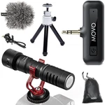 Movo VXR10-WM-CAM Shotgun Mic With Wireless Adapter And Tripod New. Price: $69.95.