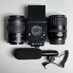 Canon Lot: Ef 55-200MM & 35-135MM Lens, Speedlite 199A Flash, DM-200: For Parts. Price: $60.00.